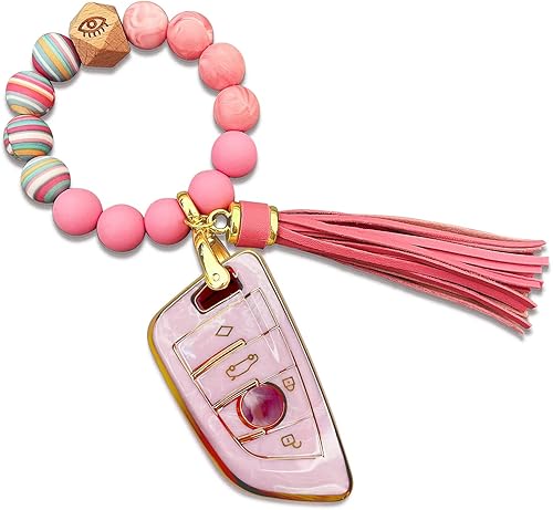 QfungYe Compatible con BMW Serie 2, 3, 5, 6, 7, X1, X2, X3, X4, X5, X6, Accesorios para llavero de muñeca, funda especial de TPU antihuellas, para