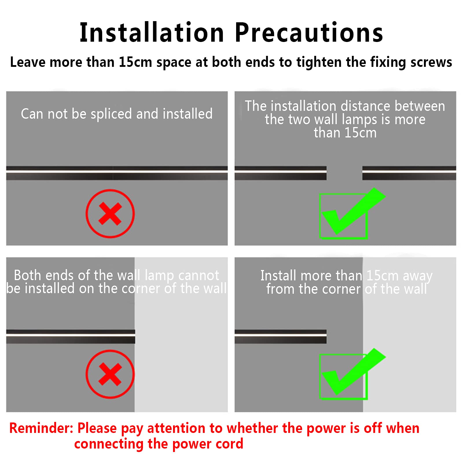 LED Longue Applique Murale Avec Interrupteur Et Prise Up And Down Lampe Moderne Lumière Réglable Eclairage Mural Intérieur 3 Température De Couleur