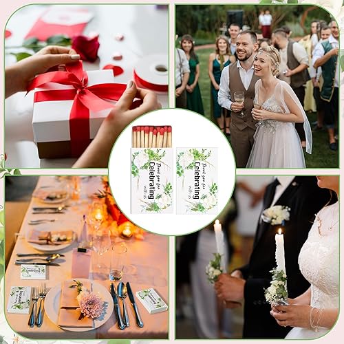 Miniatura 4 de Threlaco 50 cajas de boda con diseño floral geométrico vegetal, cajas de almacenamiento vacías para decoración de fiesta, regalo, familia, amigos,