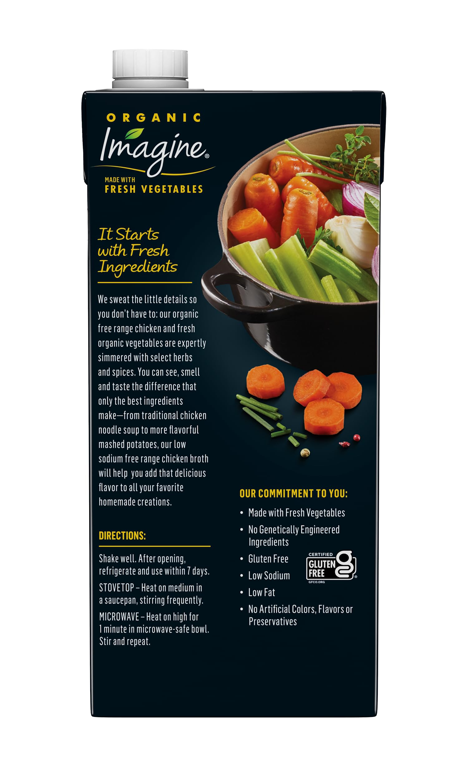 Imagine Organic Low Sodium Free Range Chicken Broth, 32 fl oz (Pack of 6)