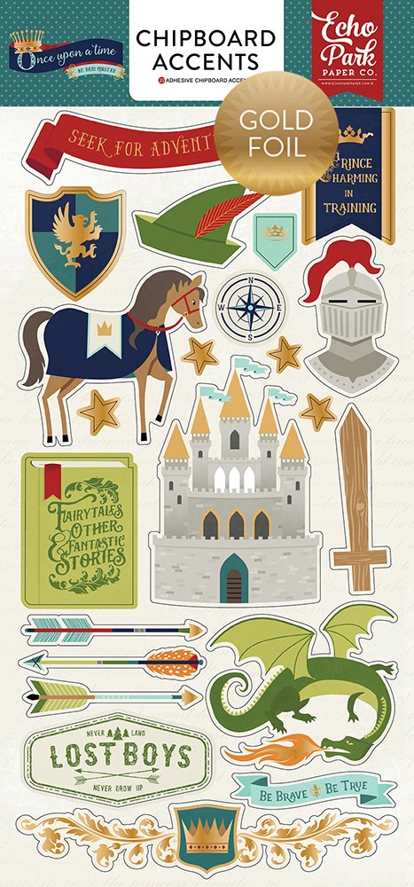 Echo Park Paper Company OUB123022 Once Upon A Time-Prince 6x13 Chipboard -Foil