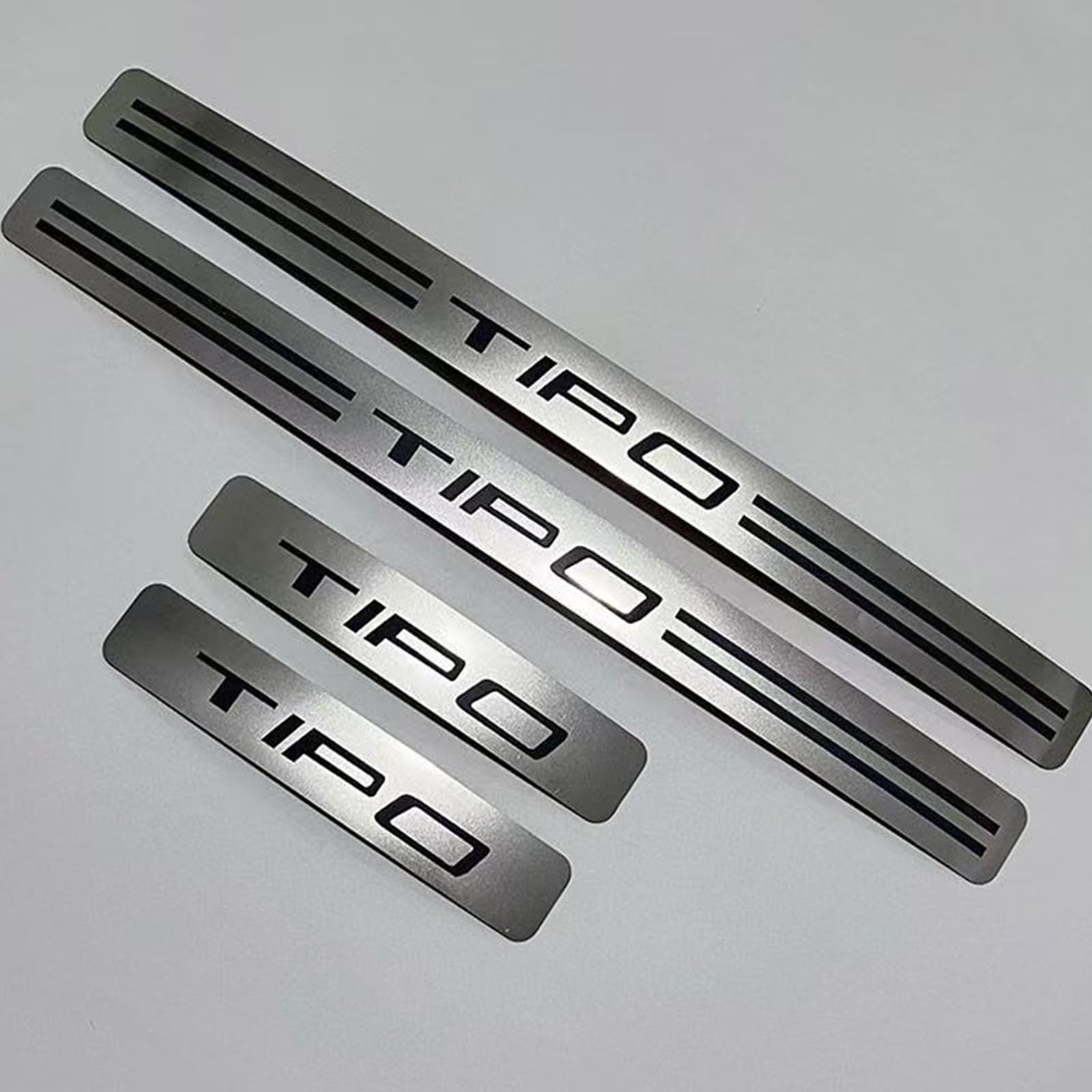 4 Pezzi Protezione per Battitacco per Auto per Fi-at Tipo, Accessori per Soglia in Acciaio Inox per Auto AntiGraffio Portiere,Silver