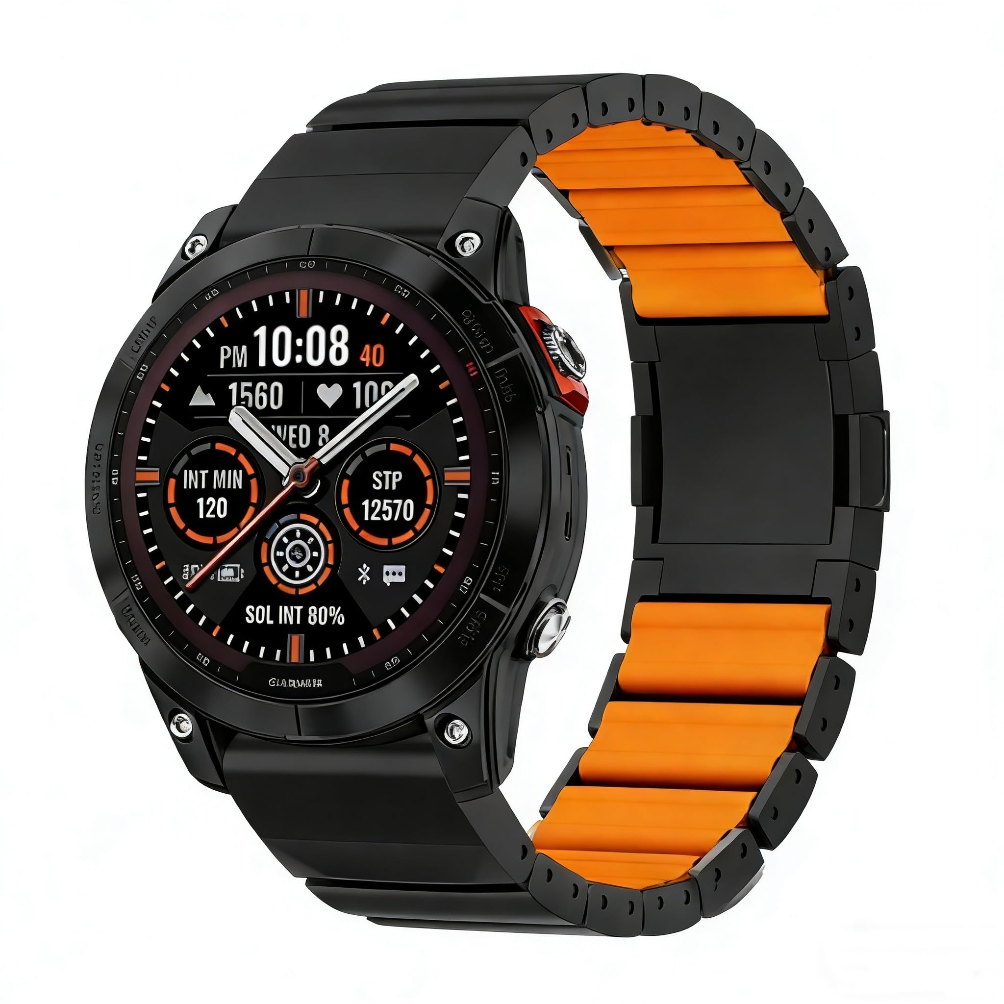 Tytanowy pasek z silikonową podszewką, QuickFit metalowa bransoletka z powłoką DLC, magnetyczne zapięcie, do Garmin Fenix 8 51 mm, Fenix 7X / 6X, Instinct 2X Smartwatch (26 mm, czarny