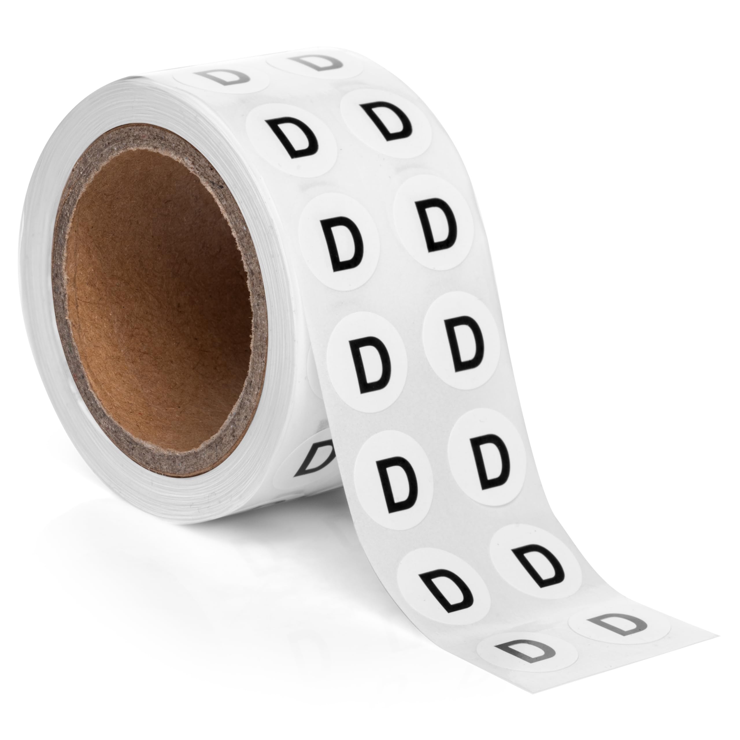 1000pcs Letter D Stickers, 0.5" Letter Sticker Dot Labels for Organization, Inventory, 1000/roll