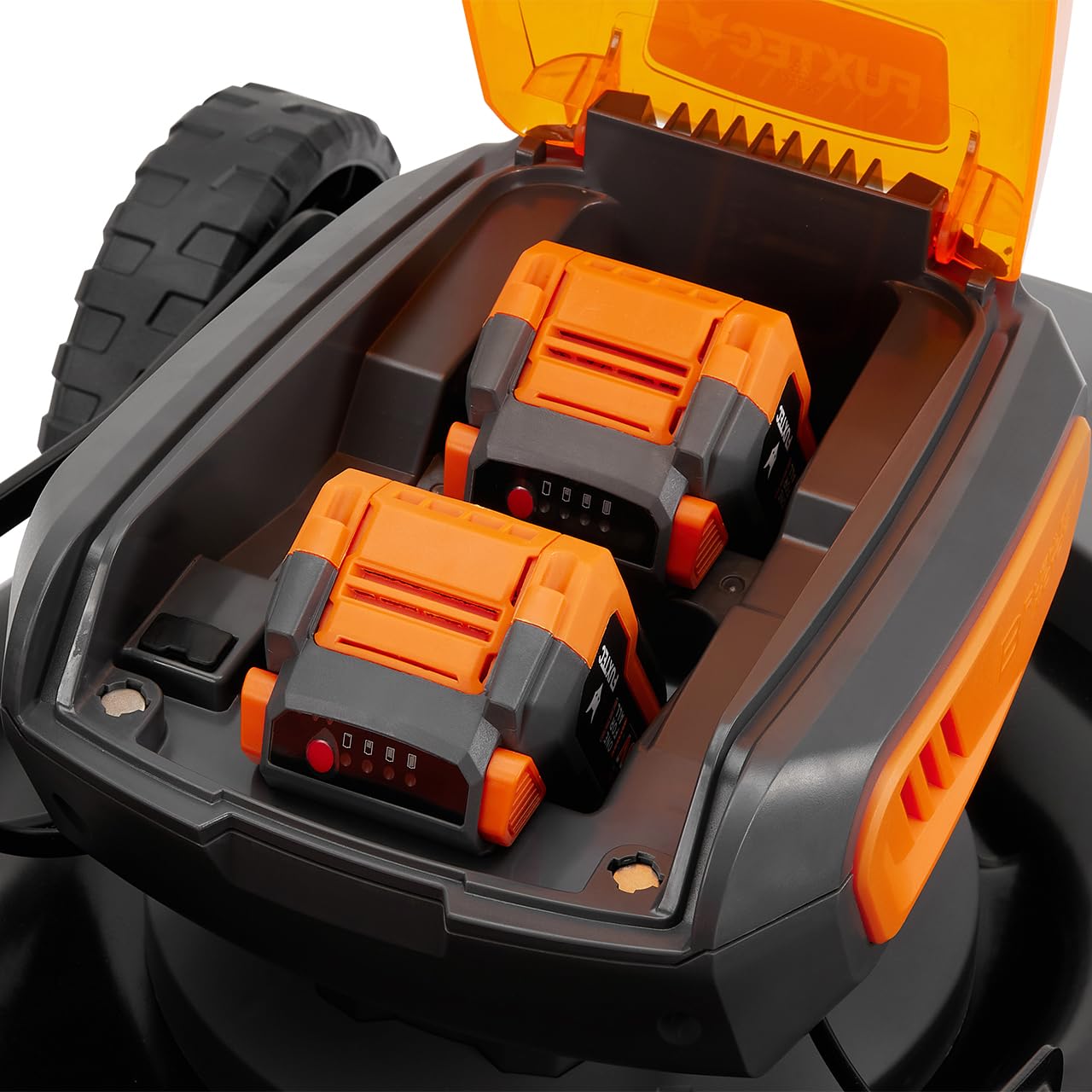 FUXTEC 40V Akku Rasenmäher FX-E2RM46PROSET • 2X 5Ah Akku und Schnellladegerät • Rasenmäher mit variablem Antrieb • 46 cm • Schnitthöhe 25-100 mm • Mulchfunktion • 50L Fangkorb