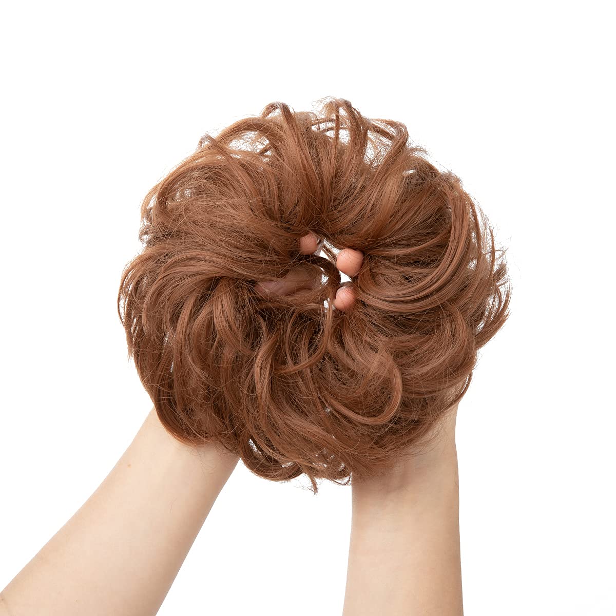 SARLA Messy Bun Hair Piece for Womens Synthetic Scrunchies Buns Extension Hairpieces Updo Pony Tail Light Auburn - Image 4