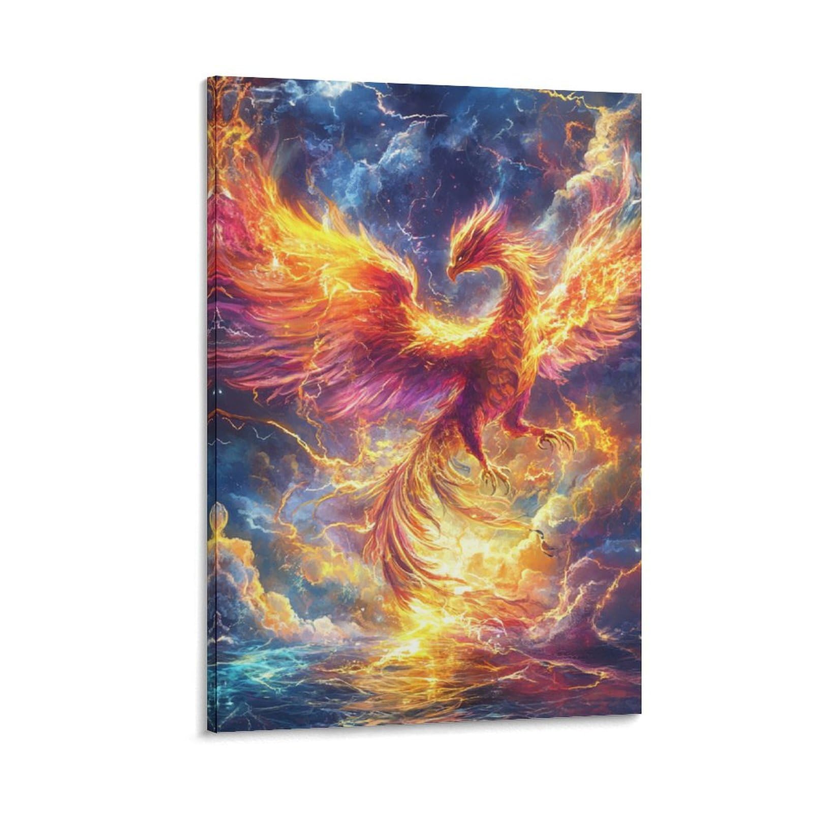 DHBANEIOK Phoenix Print, Canvas Prints, Framed Wall Art for Bedroom & Living Room, Modern Home Decor Print for Special Occasions 16x24inch(40x60cm)