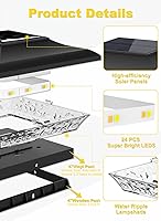 Vista 8 de T-SUN Luces Solares para Tapas de Postes Paquete de 6 para Postes de Vinilo/Madera de 4x4, Impermeables para Exteriores Blanco Cálido y Frío