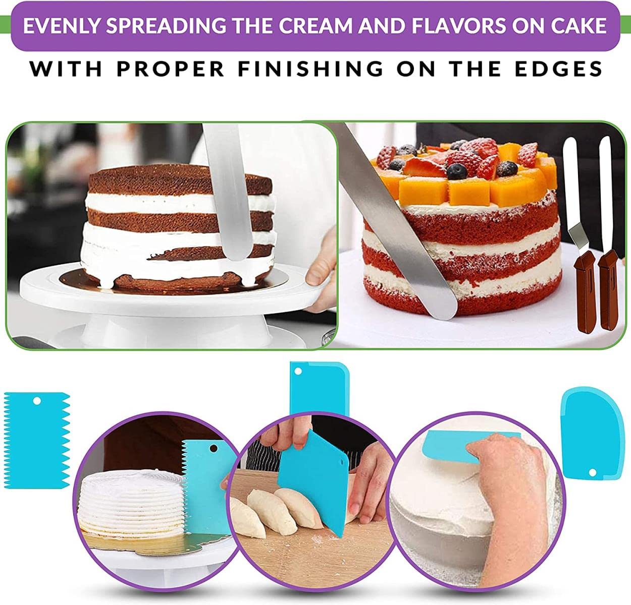 Set di giradischi per torte Kit di strumenti per la decorazione di torte Giradischi Strumento di cottura Ugello per tubazioni Set di sacchetti per pasticceria Set di prodotti da forno Skeleton-Poloni