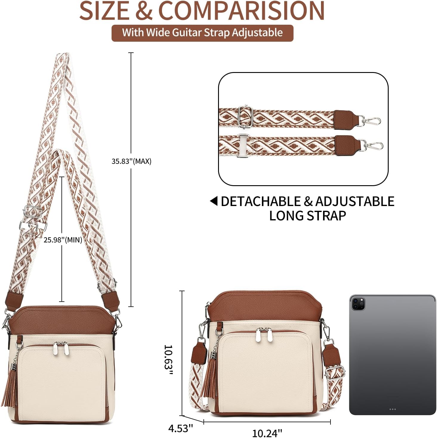 FALAN MULE Crossbody Bags for Women Trendy Soft Leather Hobo Purses Shoulder Handbags With Tassel - Image 3