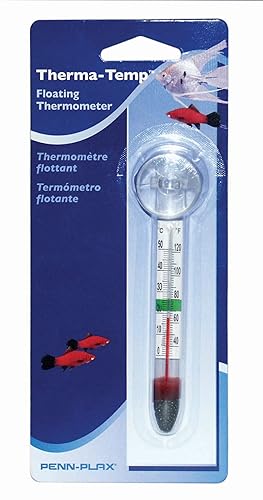 Miniatura 2 de PENN-PLAX Termómetro flotante Therma-Temp para acuario, sin mercurio, seguro para peces de agua dulce y salada