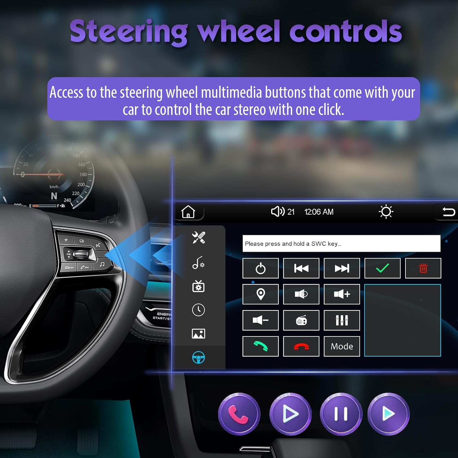 7" Double Din Car Stereo with Wireless CarPlay & Android Auto, Built-in DSP Exclusive, 240W Hi-Power Audio, Full View Touchscreen, Bluetooth 5.3, FM/AM Radio, Steering Wheel Control, Auto Backup Cam