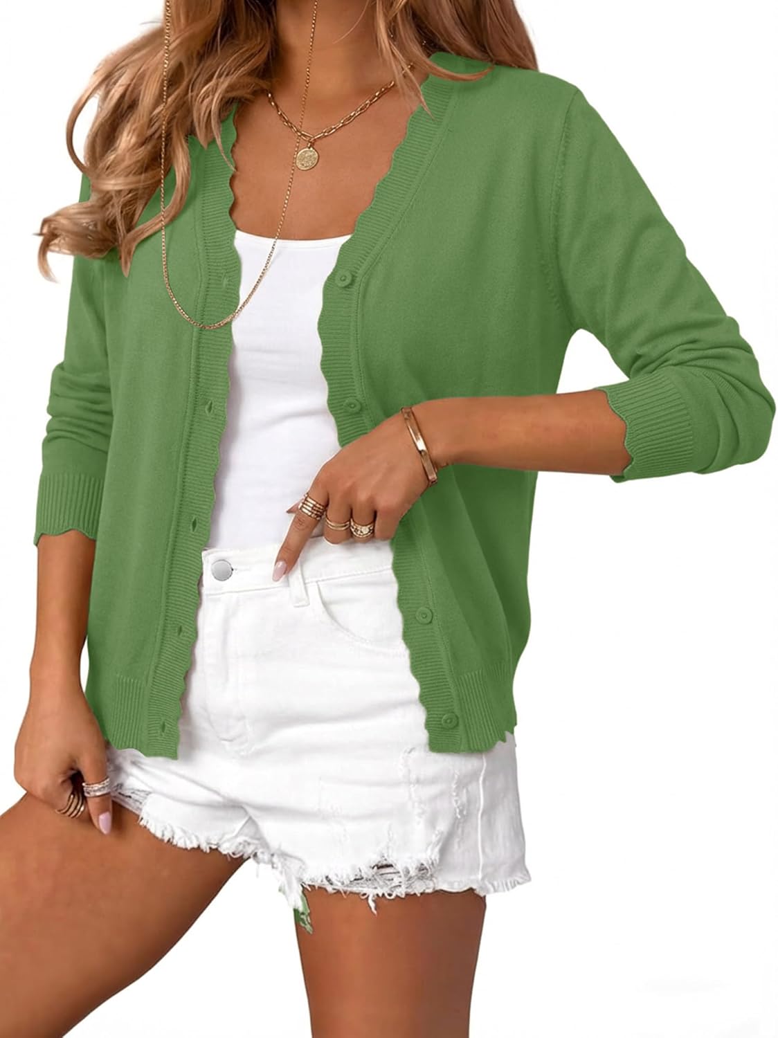 onlypuff Cardigan for Women Dressy Button Down Sweaters Work Cardigans Trendy Clothes Long Sleeve Knit S-2XL