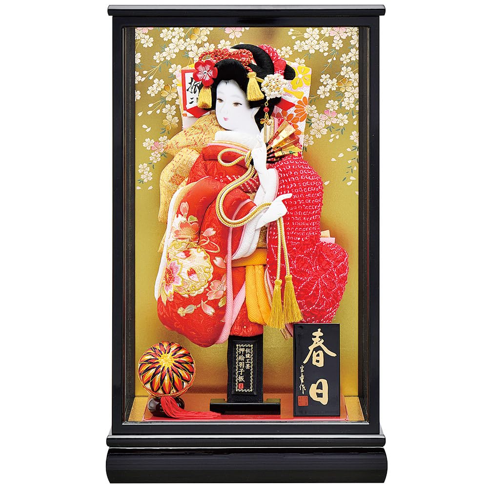 【展示品限り】正月飾り　羽子板　ケース飾り　※閉店セール　H36 Amazon | 羽子板 お祝い 15号 春日 ガラスケース おしゃれ かわいい