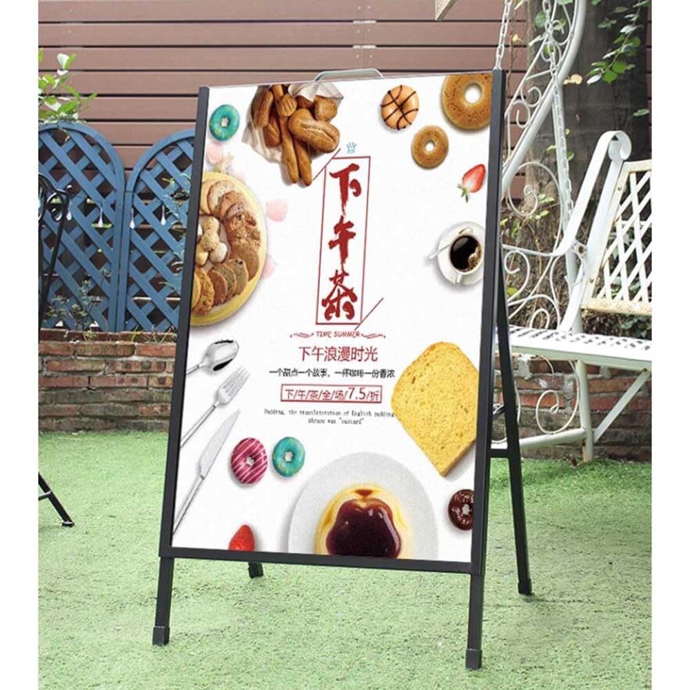 Letrero publicitario Exterior Tipo Caballete de 24x36 Pulgadas, Soporte para letreros Plegables de Alta Resistencia con Marco Deslizante, Soporte para Carteles,