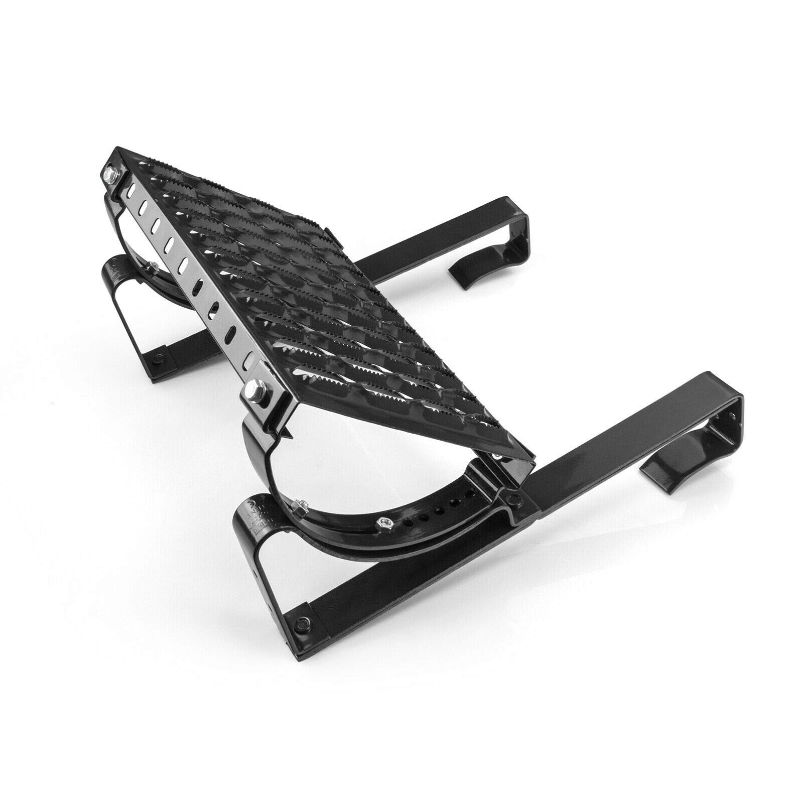 DQ-PP Juego de escalera | 80 cm | negro RAL 9005 | acero galvanizado | canaleta completa para tejas | Pedestal de entrada de chimenea | rejilla de escalera