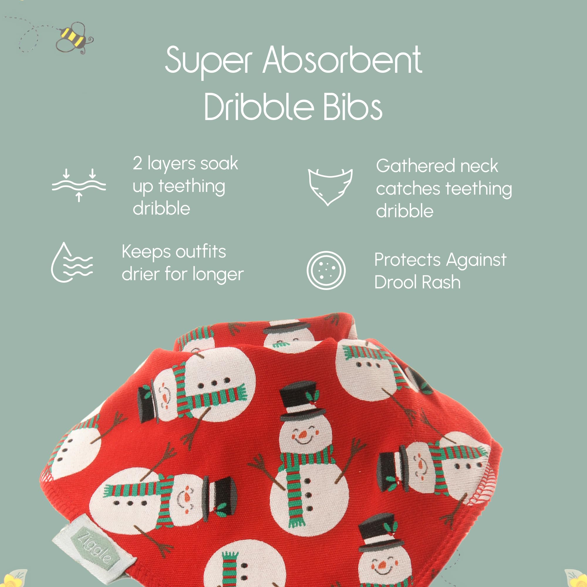 Bandana Dribble Bibs - Cotton Front Baby Bibs Newborn to 24 Months - Newborn Baby Gifts - Bibs For Comfortable Kids — view 105