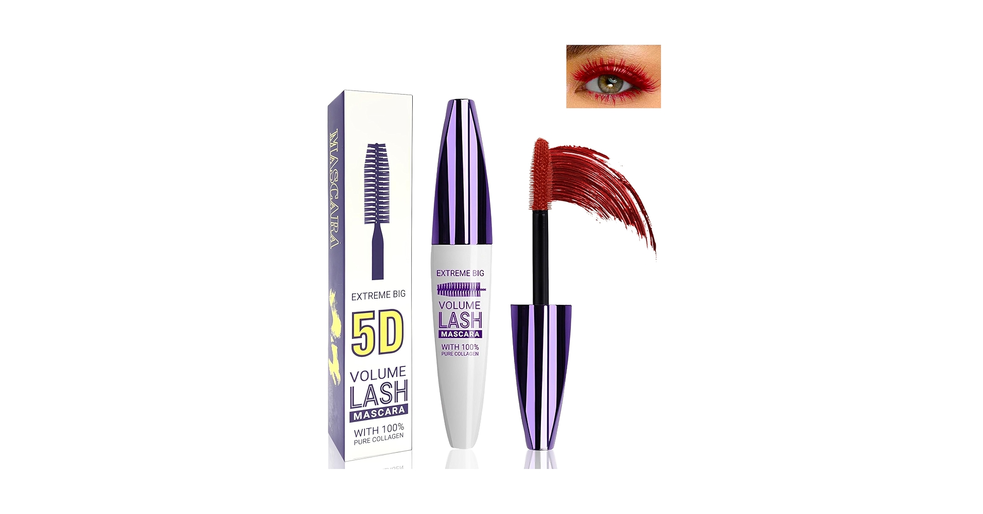 Amazon.com : 5D Red Mascara for Eyelashes-1Pcs Longlasting