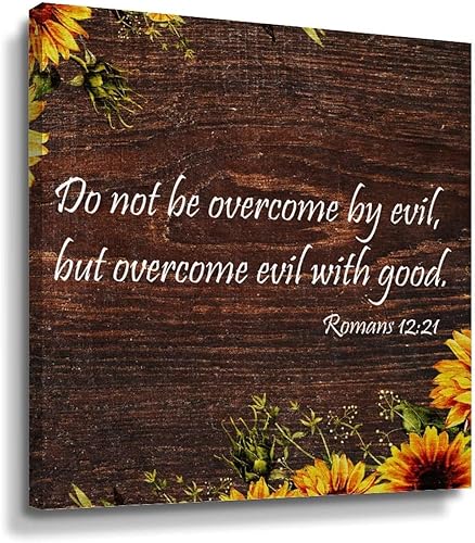 Lienzo decorativo para pared con frase Do Not Be Overcome By Evil, But Overcome Evil with Good Quote Good Quote, impresiones artísticas para pared
