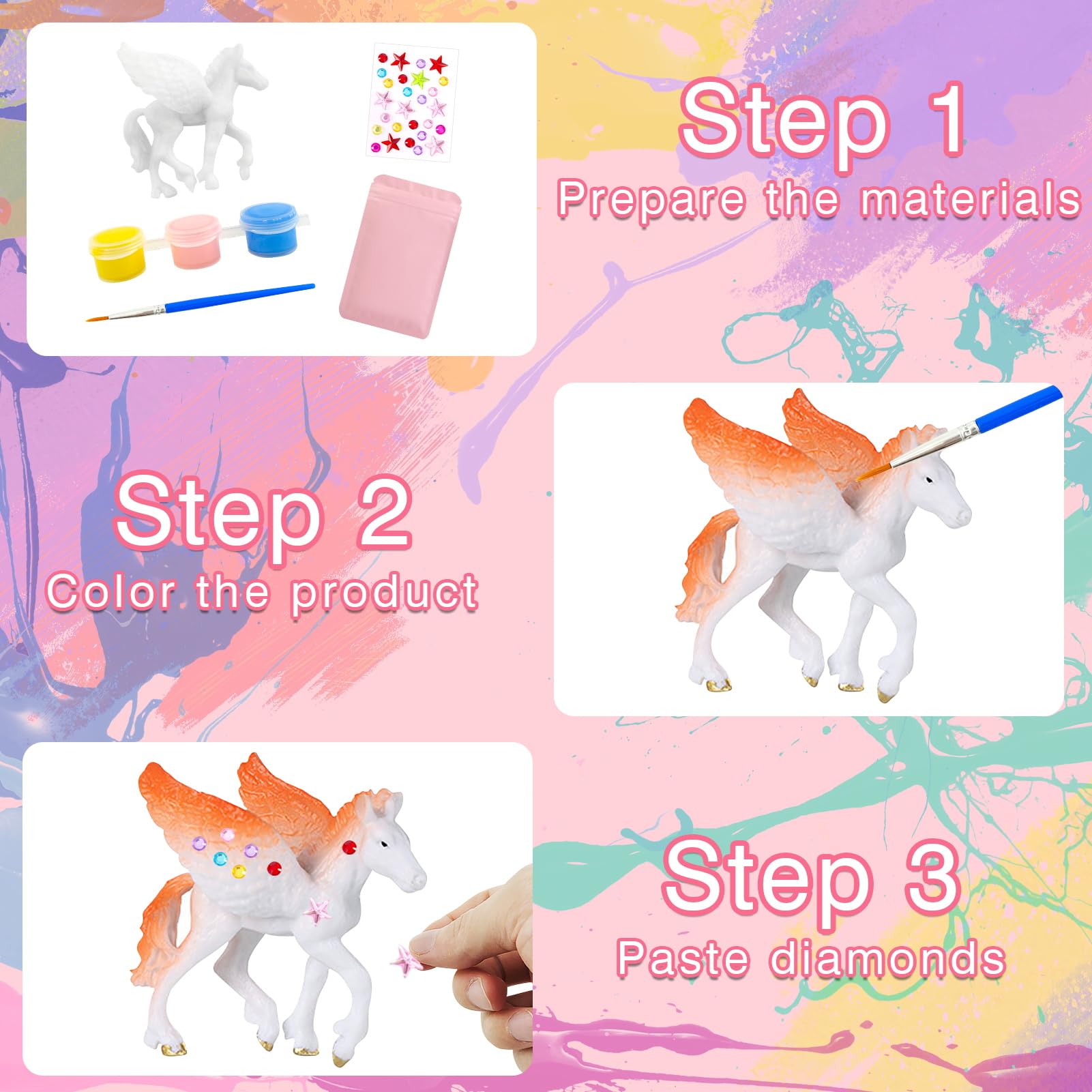 Kit de peinture licorne figurine à personnaliser - Secret Santa