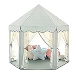 Monobeach Princess Tent Girls Celadon Large Playhouse Kids Castle Play Tent with Star Lights Gift Toy for Children Indoor and Outdoor Games, 55\'\' x 53\'\' (DxH)