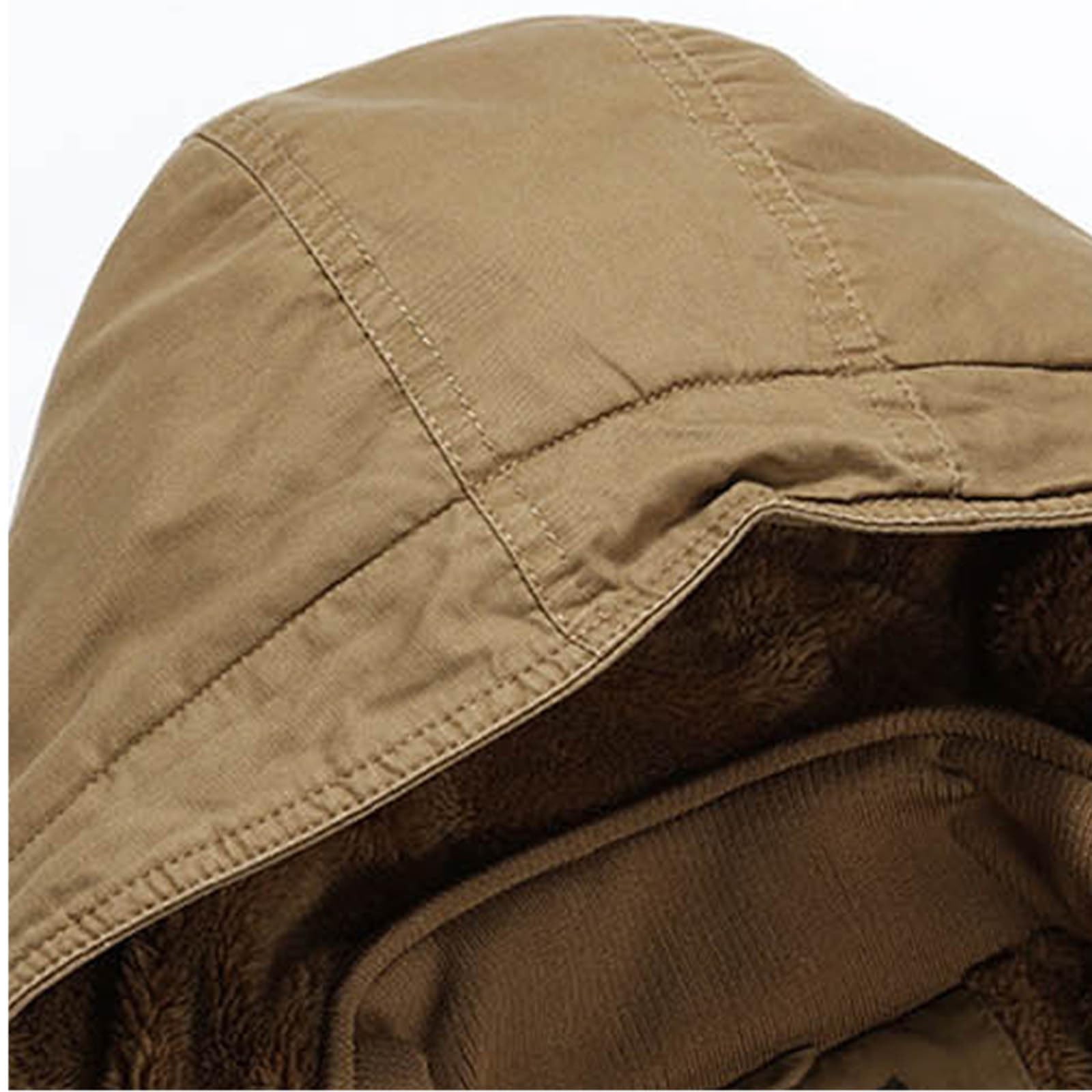 Generisch Cappotto invernale da uomo in pile a maniche lunghe con cappuccio e tasche con cerniera, per attività all'aperto, fodera interna calda, materiale resistente, ideale per le giornate fredde