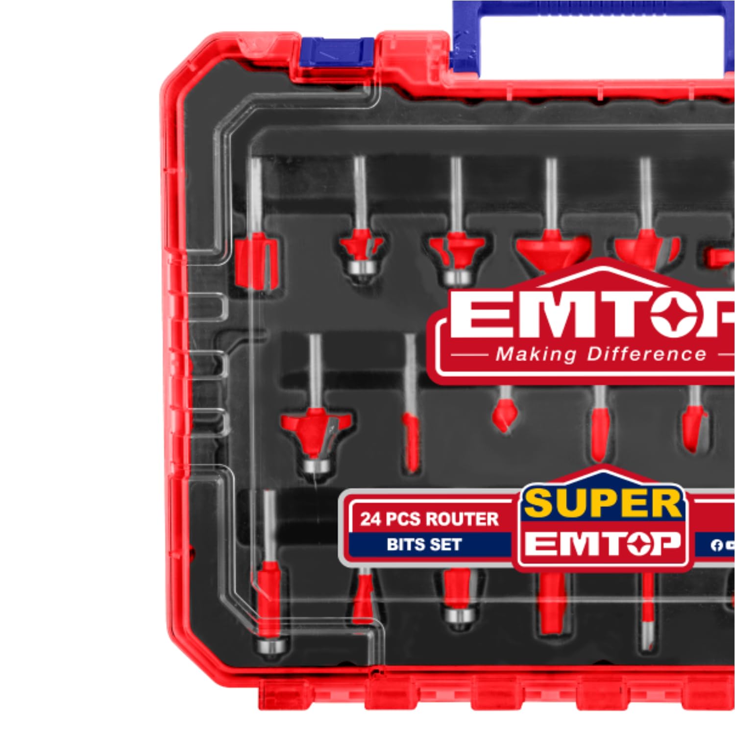 EMTOP Brocas de Fresado | Pack de 24 unidades | Juego 24 Brocas Fresado 8 mm