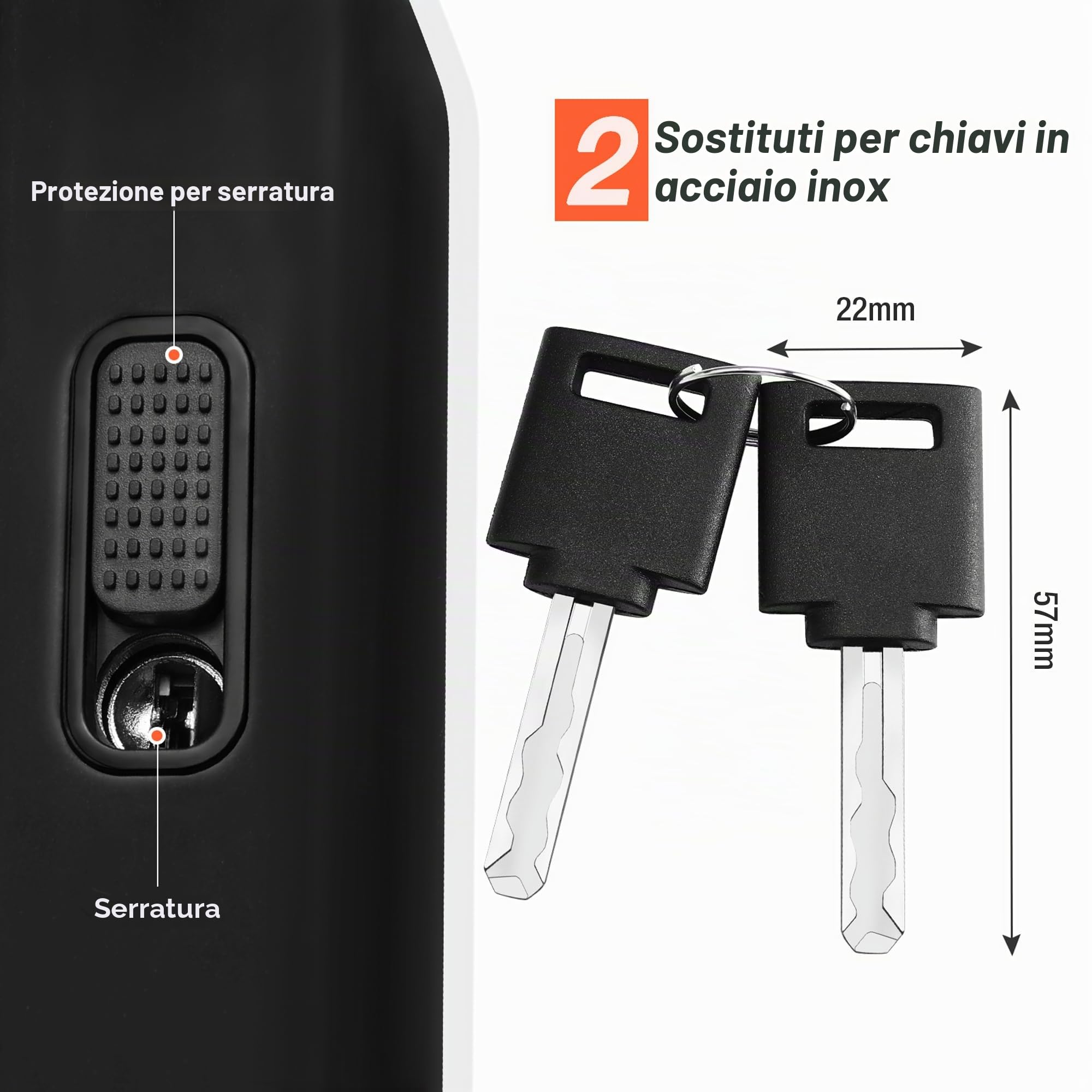 ValueMax Lucchetti a U per Bicicletta, Lucchetto per Bici a U impieghi gravosi, Lucchetto Bici Antifurto a U con 2 chiavi e Supporto, Adatto per Biciclette, Veicoli Elettrici, Motocicli