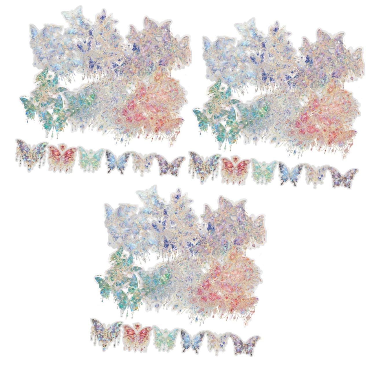 Uonlytech 3 Sätze Holografische Schmetterling Aufkleber Scrapbook Sticker Material Für Diy Bastelprojekte Dekorative Aufkleber Für Tagebuch Handyhüllen Und Fotoalben Gemischte 120 Stück * 3