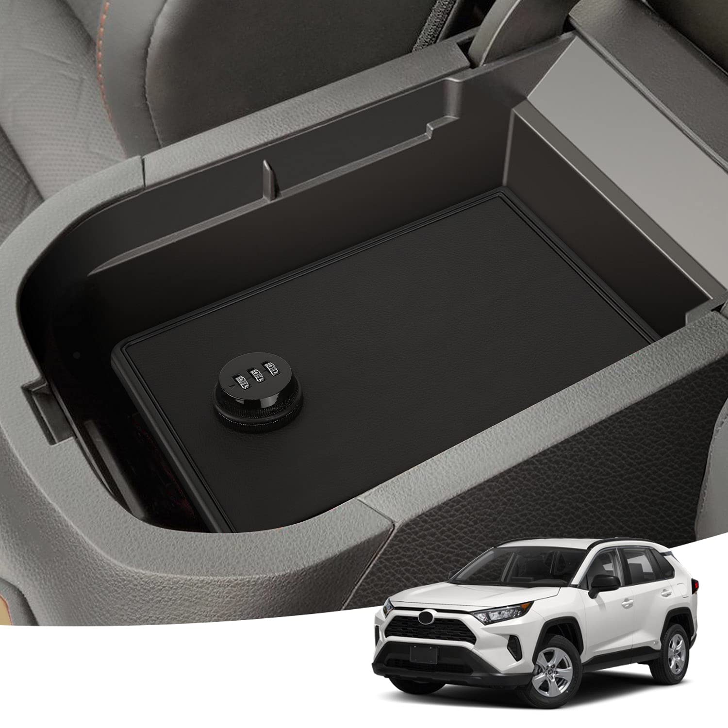 Buy ISSYAUTO Center Console Organizer Safe Box Compatible with RAV4