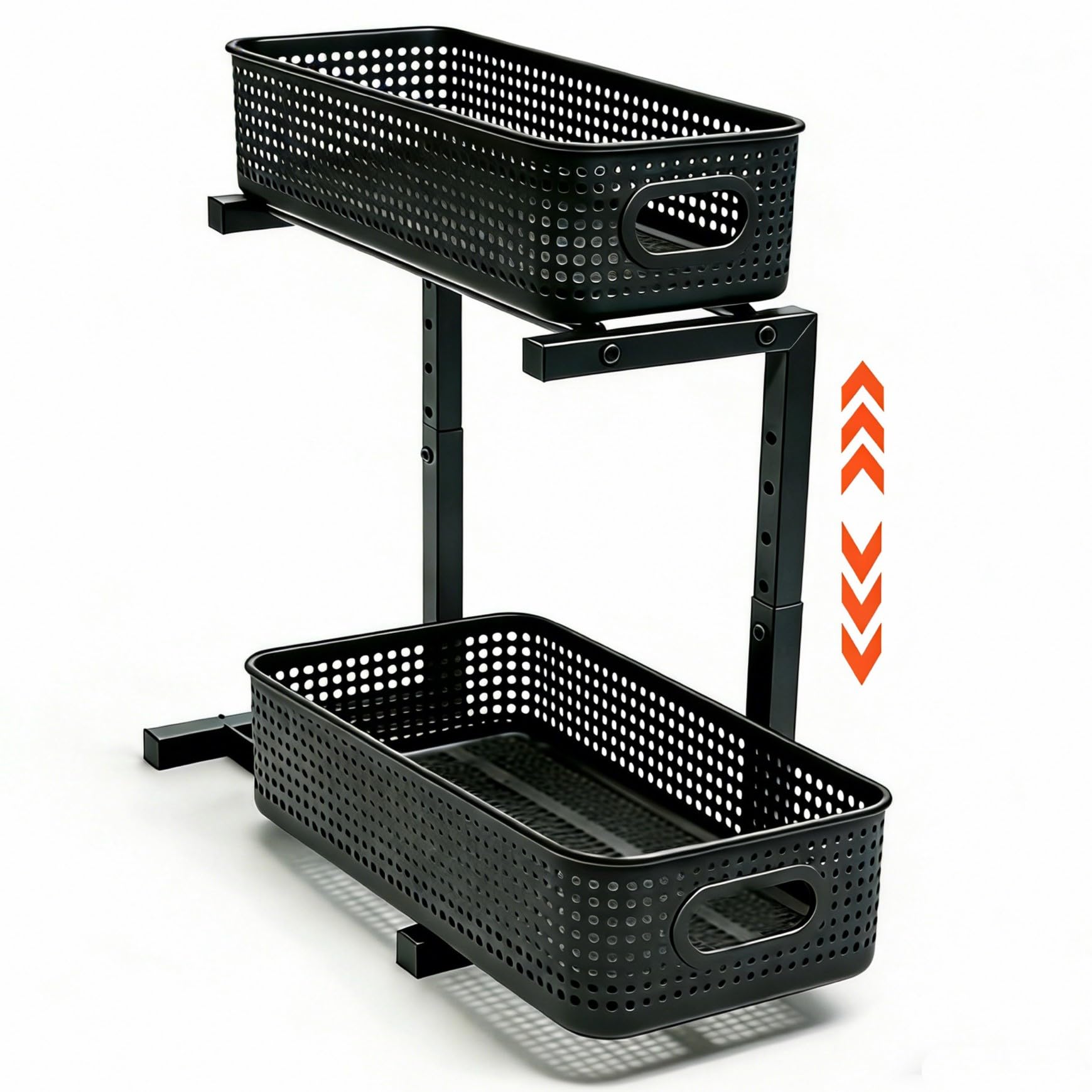 SkyerShoop Under Sink Storage Organiser, 2-Tier 30KG Pull-Out Black Rack