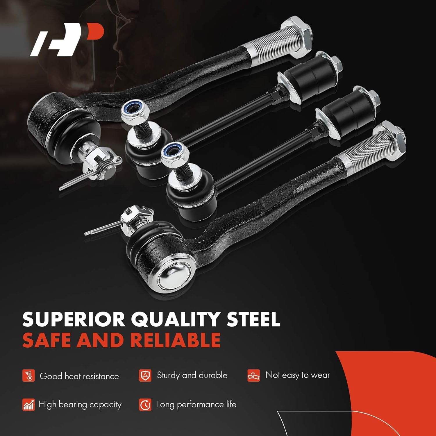 A-Premium Set of 6, Front Sway Bar Link, Inner Outer Tie Rod End, Compatible with Toyota 4Runner 1996-2002