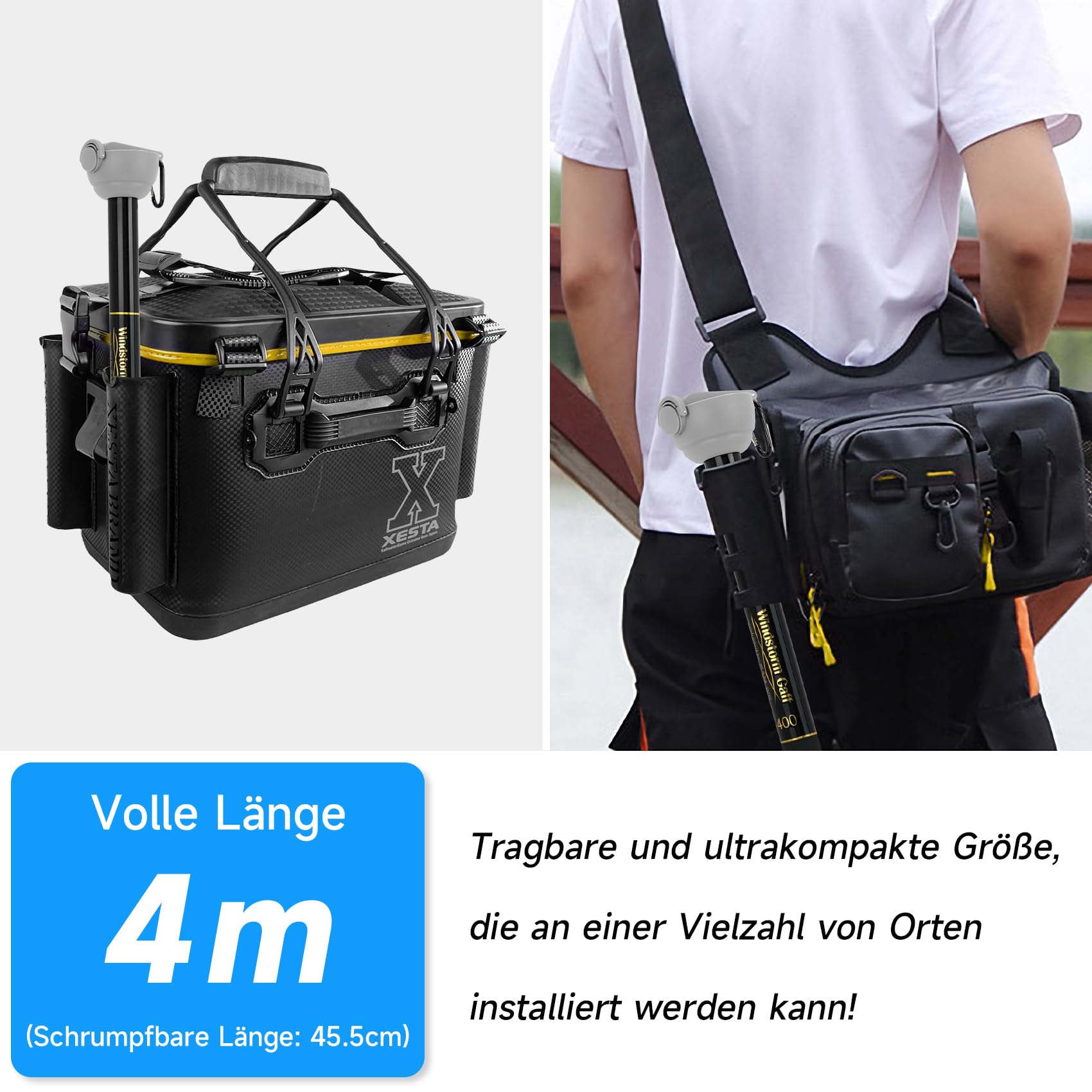 KOMCLUB Fisch-Gaff-Haken, Werkzeugzubehör, robuster Gaff, Eisfischer-Gaff, Squid Teleskop-Gaff für Offshore Bootfahren Felsen Angeln