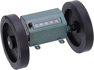 Z96-F Length Yard Counter, 0-9999.9 Made of Stainless Steel and Rubber Material Meters Rolling Yard Counte, for Artificial Leather and Measuring Length Mechanical Transmissions (Meter Counter)