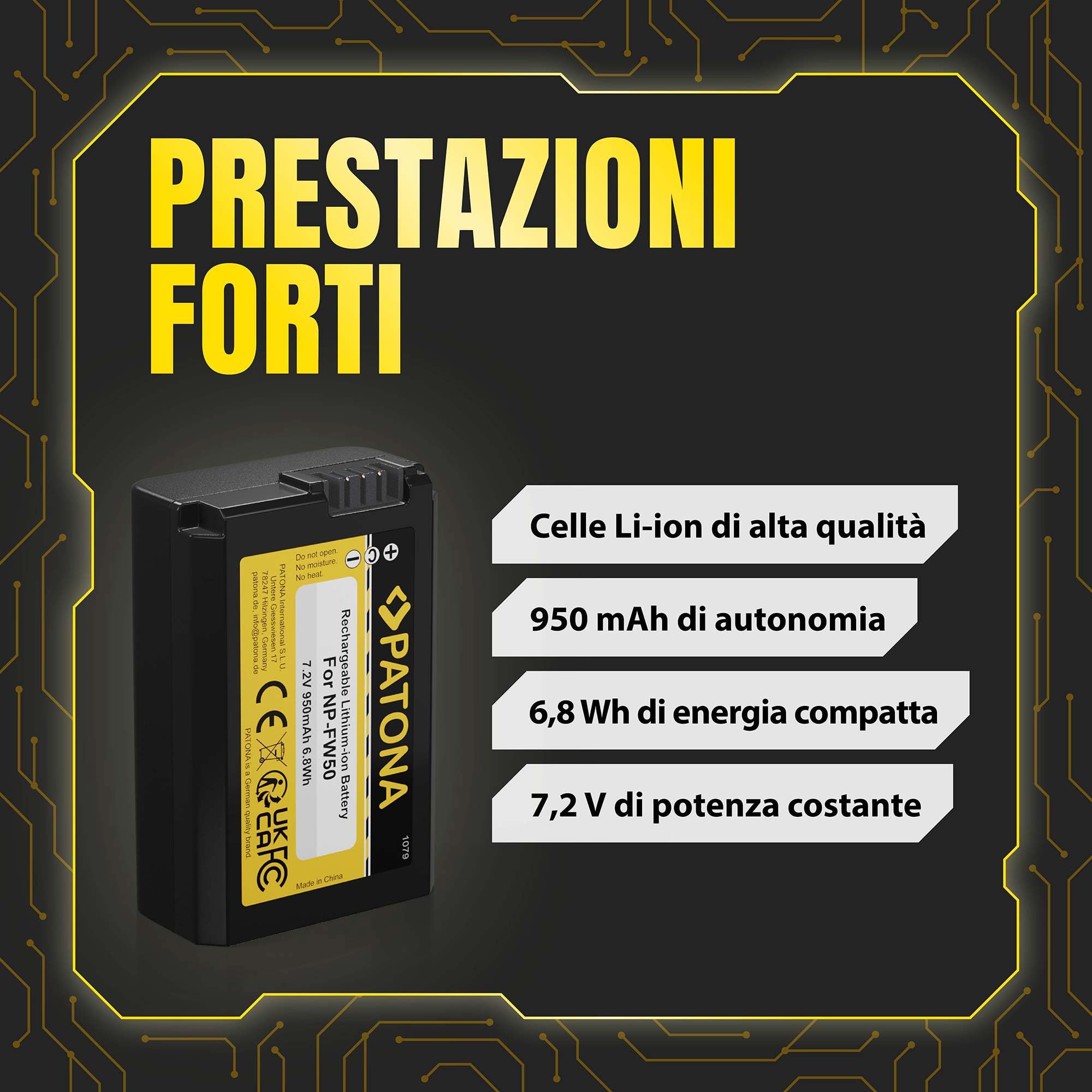 Batteria DSTE NP-FW50 Compatibile Sony ZV-E10, Alpha E NEX – 1950 MAh Con Indicatore Carica