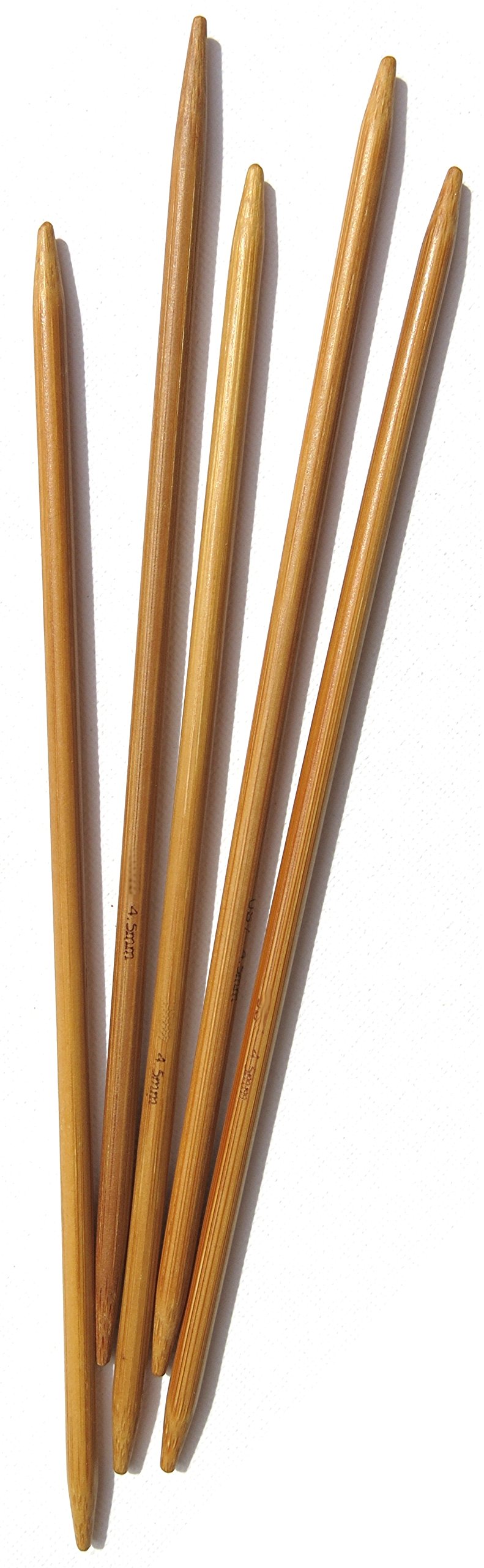 Adf Carbonized 15Cm (6'') X 4.5Mm Double Pointed Bamboo Knitting Needles 5Pcs
