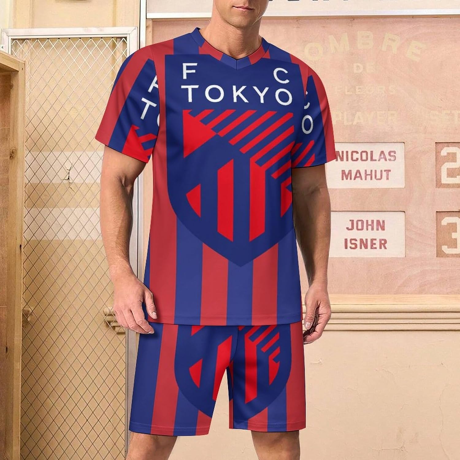 [しょけいこ] ガイナーレ鳥取 Tシャツ メンズ 上下セット 半袖 ランニングウェア 軽量通気 吸汗速乾 トレーニングウェア セット