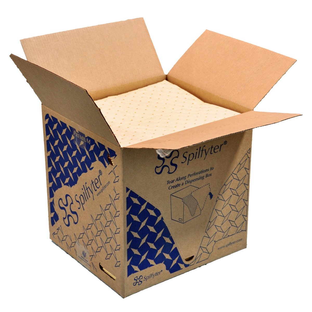 Spilfyter S2-70 Yellow Hazmat Premium Single Weight Sorbent Pad, 18