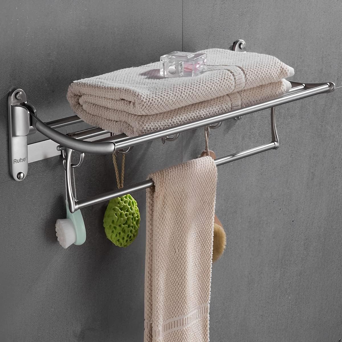 Ruhe® Round Towel Rack | Premium Grade Stainless Steel Round Foldable Towel Rack/Towel Holder/Towel Stand/Bathroom Accessories for Bathroom and Kitchen | (24 Inches-Only Rack) (B095LZW5RY) Amazon Price History, Amazon Price Tracker