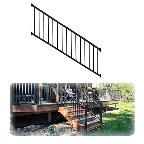 Weatherables Kit de Barandilla para Escaleras Stanford de 36 pulgadas de Alto x 8 pies de Ancho  Kit de Barandilla de Aluminio para Porche y Terraza