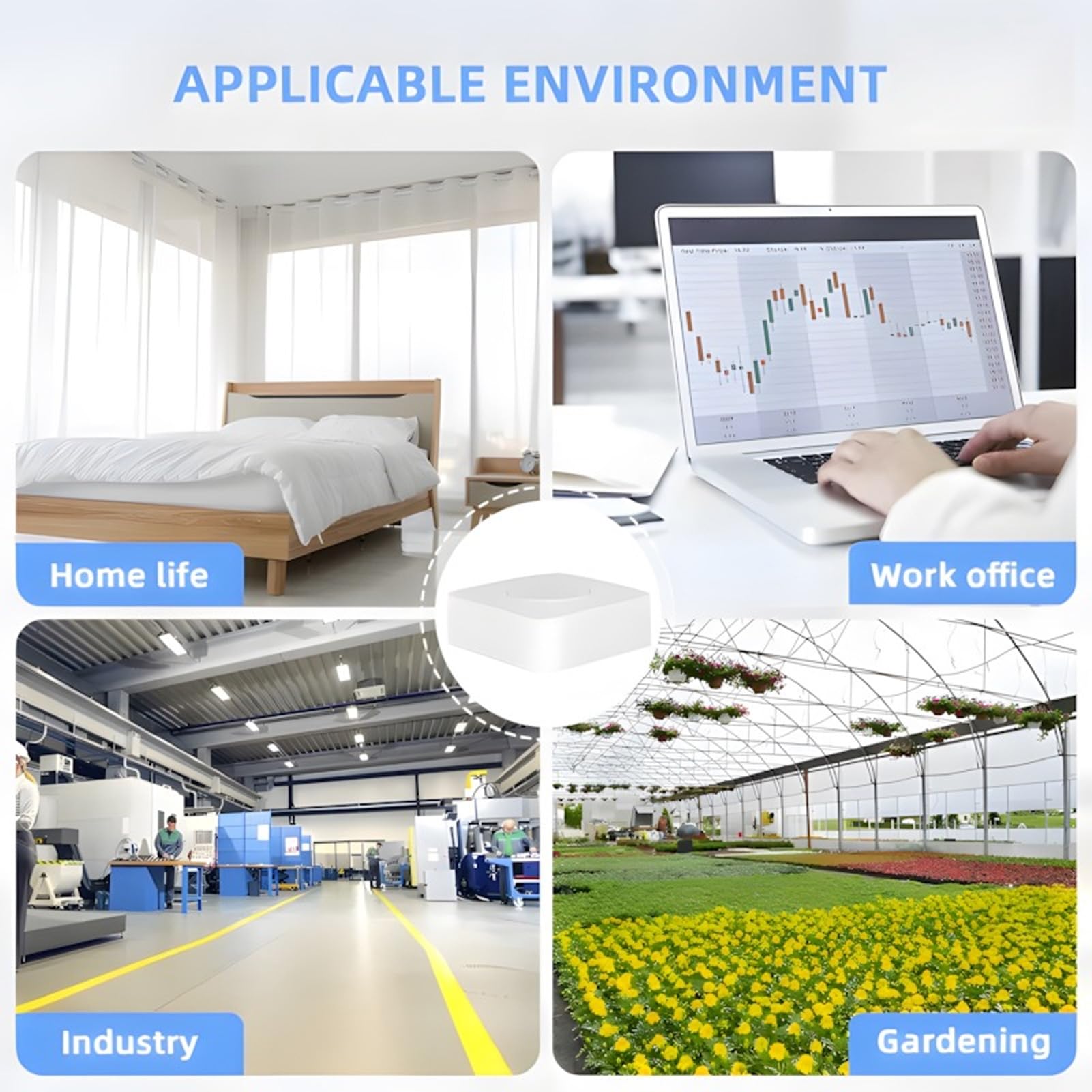 Tester intelligente della qualità dell'aria, misuratore WiFi per il monitoraggio di CO2, HCHO, VOC, umidità e temperatura in interni, uso domestico, bianco
