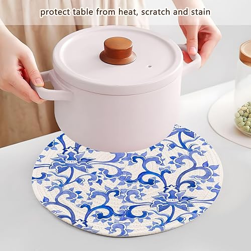 Miniatura 5 de Almohadilla decorativa china floral resistente al calor, salvamanteles de alto calor para platos calientes, soporte para ollas de microondas,