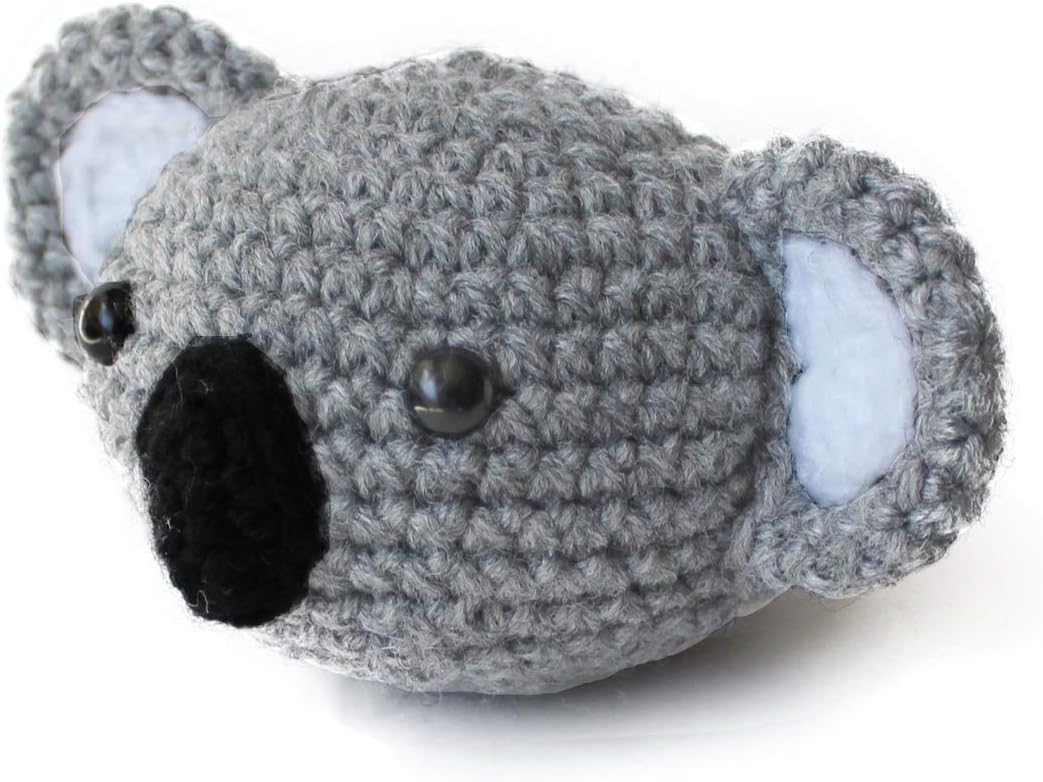 Handmade Crochet Amigurumi Koala Stress Ball by Geekirumi! | Squeeze Toy Figurine for Anxiety Relief, Fidget Therapy, Office Desk Decor, and Calming Gifts, Emotional Support Plushie