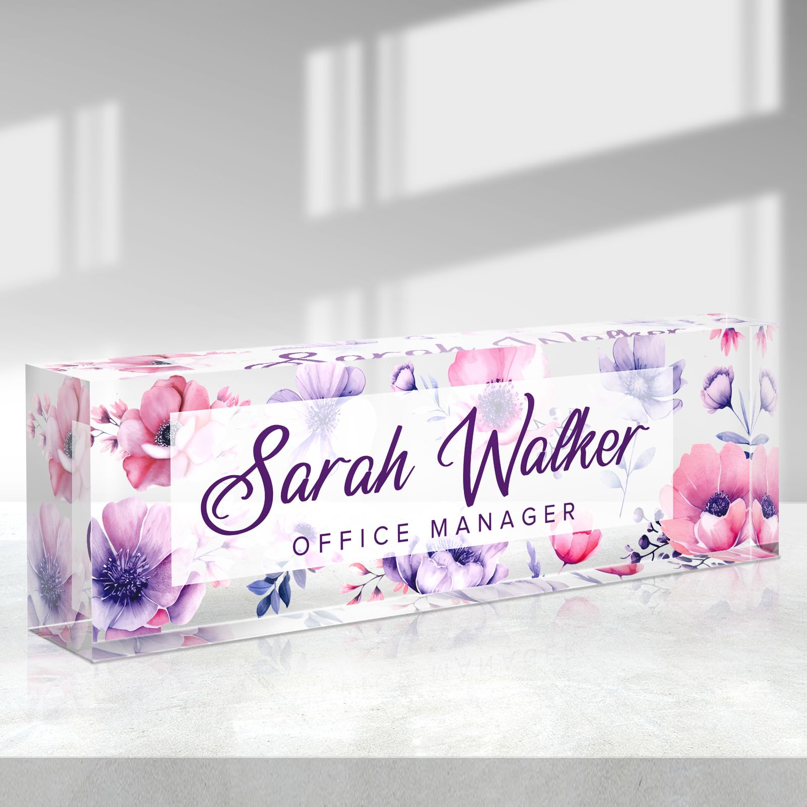 Custom Name Plate for Desk - Desk Name Plate Personalized - Acrylic Office Desk Accessories - Appreciation Gifts for Coworkers Employee Teacher Staff