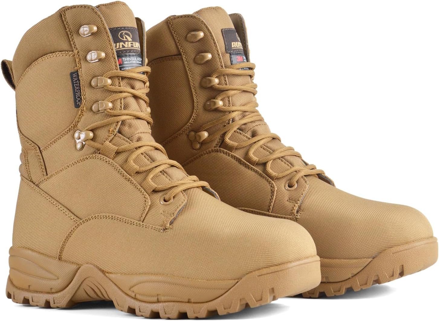 Men's Waterproof Military Tactical Boots Lightweight Work Boot Insulated Hunting Boots, 8 Inches Lace-up Outdoor Boots, 400g Thinsulate
