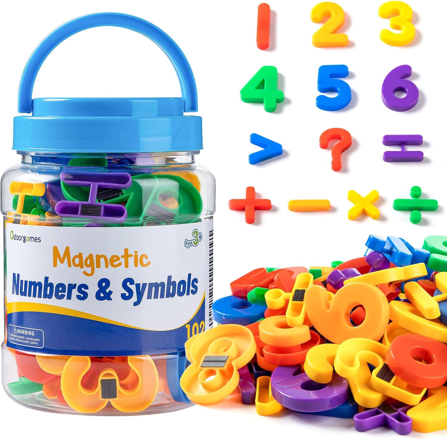 102 Pcs Magnetic Numbers and Symbols Set – Numbers Learning Kit, Fridge Magnets for Kids, Math Tiles for Classroom & Whiteboard Activities