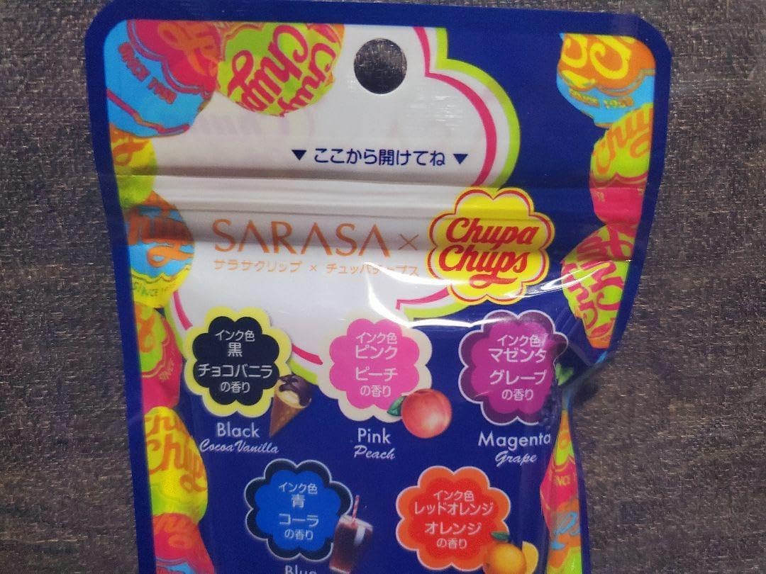 新サラサクリップ×チュッパチャプス 5色セットB 香りつきボールペン