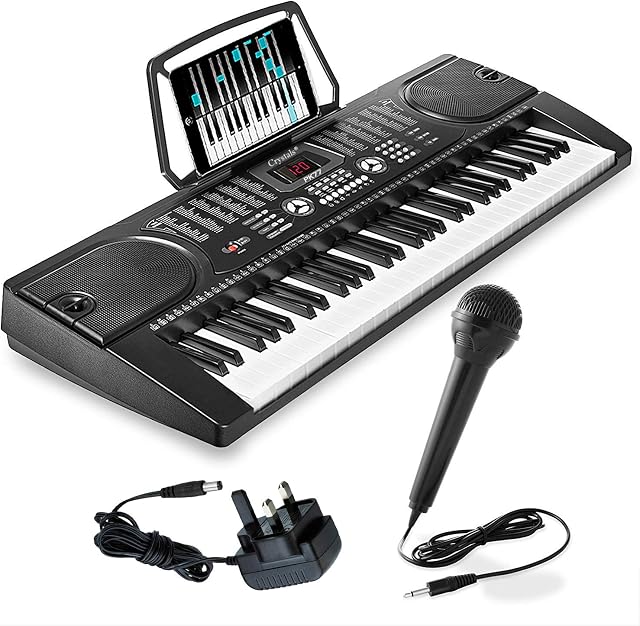 61 Keys Electronic Teaching Keyboard Digital Music Piano Instrument & Microphone by Crystals®