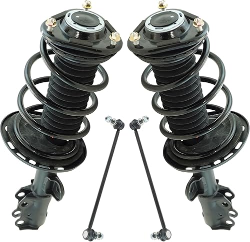 Miniatura 826 de TRQ Kit de suspensión delantera, conjunto de amortiguadores y resortes, barra estabilizadora, enlace estabilizador compatible con Chevrolet