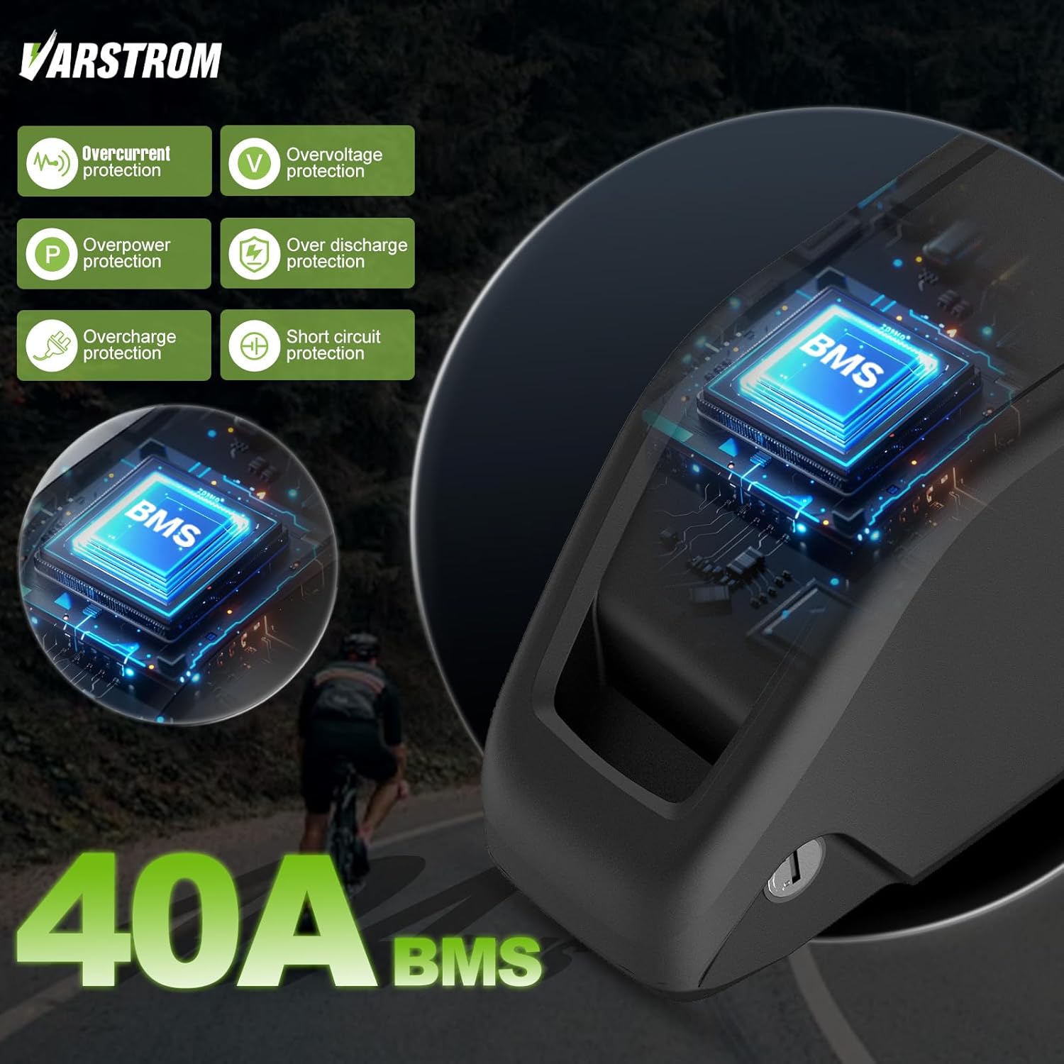 52V Ebike Battery,25Ah 1300Wh Electric Scooter Lithium Battery with Waterproof Case, 40A BMS,Compatible with BAFANG/Voilamart/AW 0-1500W Ebike Conversion Kit